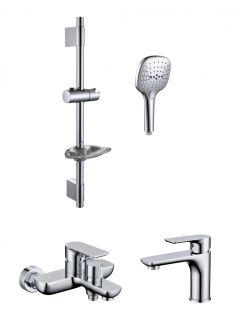 Набор для ванны 3 в 1 Grocenberg GB1009 Хром